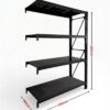 heavy duty steel shelving add on bay 180x150x60cm black