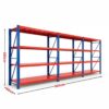 heavy duty steel longspan shelving unit 180x550x60cm blue and orange