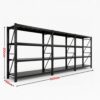 heavy duty steel longspan shelving unit 200x500x50cm black