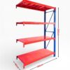 heavy duty steel shelving add on bay 200x150x50cm blue and orange