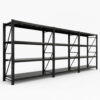 heavy duty steel 3 bay longspan shelving unit black